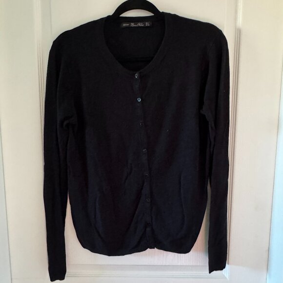 Zara Black knit crew neck cardigan - Picture 1 of 6